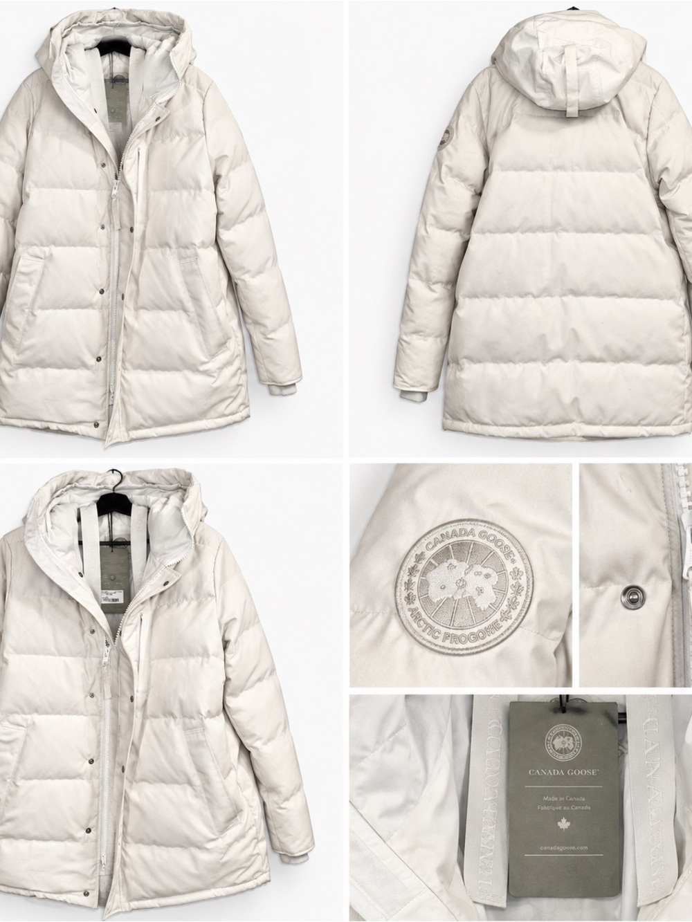 Canada Goose Men White Padded Hooded Parka - Picture 3 of 3